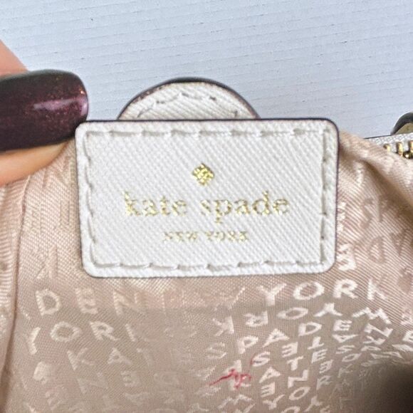 Kate Spade Charlotte Street Reena Tote Shoulder Bag Cream Crosshatch Leather - Picture 10 of 16